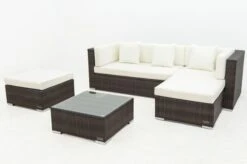 OUTFLEXX Loungemöbel-Set, Braun Marmoriert, 5 Pers, Polyrattan, Wasserfeste Kissenbox, Inkl. Beistelltisch -Ausgewählte Gartenmöbelgeschäfte 10 16068 BOX B.jpg