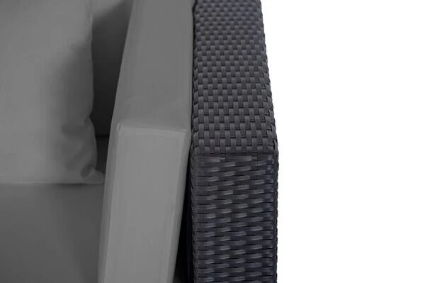 OUTFLEXX Loungemöbel-Set, Schwarz, Polyrattan, 5 Personen, Wasserfeste Kissenbox 12 OUTFLEXX Loungemöbel-Set, Schwarz, Polyrattan, 5 Personen, Wasserfeste Kissenbox – Bild 10