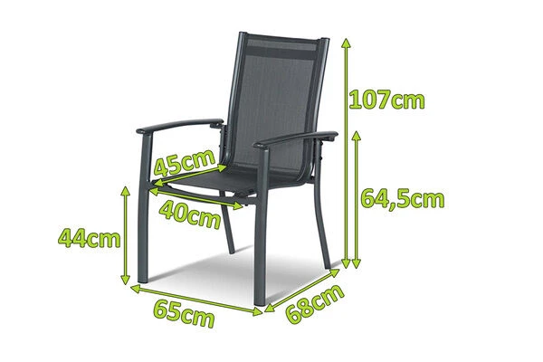 HARTMAN Alice Comfort Stapelsessel, Xerix/anthrazit, Alu/Textilene, 68x65x107cm 4 HARTMAN Alice Comfort Stapelsessel, Xerix/anthrazit, Alu/Textilene, 68x65x107cm – Bild 2