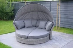 OUTFLEXX Sonneninsel, Grau, Polyrattan, Halbrund, 193 X 104 X 74 Cm, Hocker Drehbar, Dach Klappbar -Ausgewählte Gartenmöbelgeschäfte 11 16110.jpg