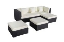 OUTFLEXX Loungemöbel-Set, Schwarz, Polyrattan, 5 Personen, Wasserfeste Kissenbox, Inkl. Loungetisch -Ausgewählte Gartenmöbelgeschäfte 11 18226 BOX D.jpg
