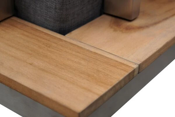 OUTFLEXX Loungemöbel, Silber/grau, Edelstahl/FSC-Teakholz/Textil, Für 4 Personen, Inkl. Beistelltisch 13 OUTFLEXX Loungemöbel, Silber/grau, Edelstahl/FSC-Teakholz/Textil, Für 4 Personen, Inkl. Beistelltisch – Bild 11