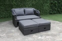 OUTFLEXX Fontana Loungebett, Grau, Polyrattan, Doppel-halbrund, Mit Unterschiebbaren Hockern, Dach Klappbar -Ausgewählte Gartenmöbelgeschäfte 12 18545.jpg