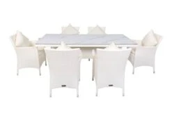 OUTFLEXX Dining Set, Weiß, Polyrattan, Tisch 200x95cm, Spraystone, 6mm, 6 Sessel -Ausgewählte Gartenmöbelgeschäfte 12 20670.jpg