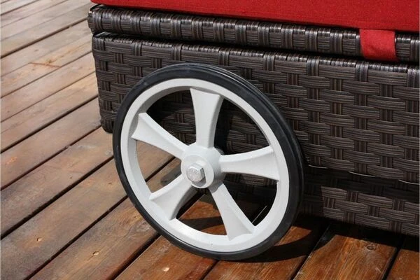 OUTFLEXX Sonnenliege, Braun, Polyrattan, 200x80x37,5cm, Inkl. Polster, Rückenlehne 4-stufig Verstellbar 6 OUTFLEXX Sonnenliege, Braun, Polyrattan, 200x80x37,5cm, Inkl. Polster, Rückenlehne 4-stufig Verstellbar – Bild 4