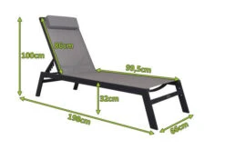 VILLANA Gartenliege, Anthrazit/grau, Aluminium/Textil, 198 X 60 X 32 Cm, Verstellbar -Ausgewählte Gartenmöbelgeschäfte 13405 5.jpg