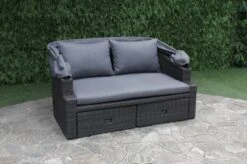 OUTFLEXX Fontana Loungebett, Grau, Polyrattan, Doppel-halbrund, Mit Unterschiebbaren Hockern, Dach Klappbar -Ausgewählte Gartenmöbelgeschäfte 13 18545.jpg