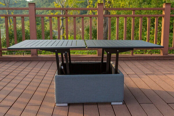 OUTFLEXX Loungetisch, Flanelle, Alu/Sunbrella, 78/157 X 78 X 37/64 Cm, Höhenverstellbar 15 OUTFLEXX Loungetisch, Flanelle, Alu/Sunbrella, 78/157 X 78 X 37/64 Cm, Höhenverstellbar – Bild 13