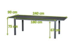 SIENA GARDEN Esstisch Miros, Graphit/anthrazit, Alu/Spraystone, Ca. 180/240x90 Cm -Ausgewählte Gartenmöbelgeschäfte 14277 3 5.jpg