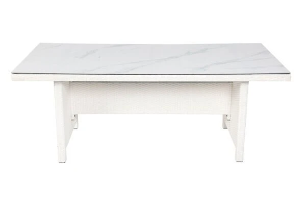 OUTFLEXX Dining Tisch, Weiß, Polyrattan, 200 X 95 Cm, Tischplatte Spraystone, 6mm 16 OUTFLEXX Dining Tisch, Weiß, Polyrattan, 200 X 95 Cm, Tischplatte Spraystone, 6mm – Bild 14