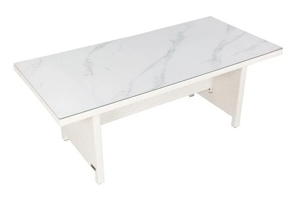 OUTFLEXX Dining Tisch, Weiß, Polyrattan, 200 X 95 Cm, Tischplatte Spraystone, 6mm 17 OUTFLEXX Dining Tisch, Weiß, Polyrattan, 200 X 95 Cm, Tischplatte Spraystone, 6mm – Bild 15