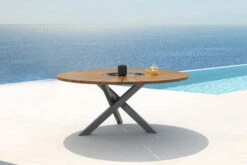 OUTFLEXX Esstisch, Edelstahl/FSC-Teakholz, Ø 170cm, Inkl. Drehbarer Granitplatte Und Eiskühler -Ausgewählte Gartenmöbelgeschäfte 16027 1 CGI.jpg