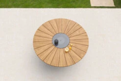 OUTFLEXX Esstisch, Edelstahl/FSC-Teakholz, Ø 170cm, Inkl. Drehbarer Granitplatte Und Eiskühler -Ausgewählte Gartenmöbelgeschäfte 16027 3 CGI.jpg