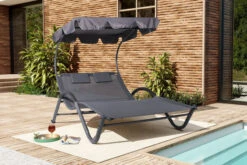 OUTFLEXX Doppelliege, Anthrazit, Polyester/Stahl Pulverbeschichtet, 205x138x34cm, Inkl. Nackenkissen, Rollbar -Ausgewählte Gartenmöbelgeschäfte 16102 01.jpg