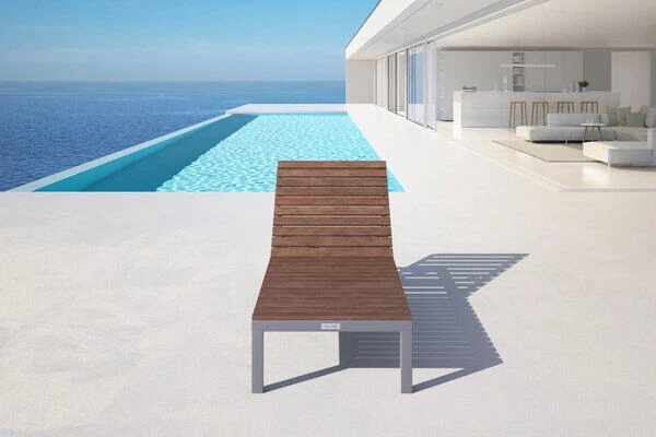 VILLANA Gartenliege, Alu / FSC-Akazienholz, 200 X 70 X 33 Cm, 4-Stufen Verstellbar 3 VILLANA Gartenliege, Alu / FSC-Akazienholz, 200 X 70 X 33 Cm, 4-Stufen Verstellbar – Bild 2