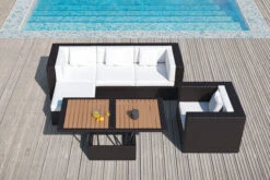 OUTFLEXX Loungemöbel-Set, Braun, Polyrattan, Für 5 Personen, Inkl. Loungetisch, Wasserfeste Kissenbox -Ausgewählte Gartenmöbelgeschäfte 1713 BOX D 3 CGI.jpg