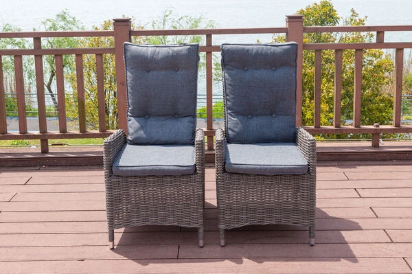 OUTFLEXX 2er Set Dining Sessel, Grau, Polyrattan, Je 55 X 65 X 112 Cm, Rücken Stufenlos Verstellbar 20 OUTFLEXX 2er Set Dining Sessel, Grau, Polyrattan, Je 55 X 65 X 112 Cm, Rücken Stufenlos Verstellbar – Bild 18