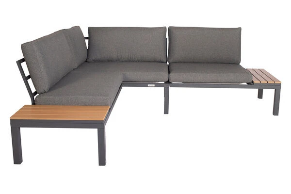 VILLANA Eck-Loungegruppe, Anthrazit/grau Meliert, Alu/Holzimitat/Polyester, 5 Personen, Inkl. Kissen 18 VILLANA Eck-Loungegruppe, Anthrazit/grau Meliert, Alu/Holzimitat/Polyester, 5 Personen, Inkl. Kissen – Bild 16