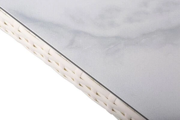 OUTFLEXX Dining Tisch, Weiß, Polyrattan, 200 X 95 Cm, Tischplatte Spraystone, 6mm 21 OUTFLEXX Dining Tisch, Weiß, Polyrattan, 200 X 95 Cm, Tischplatte Spraystone, 6mm – Bild 19