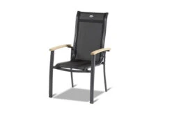 HARTMAN Alice Stapelsessel, Xerix/schwarz, Alu/4x4 Textilen, Mit FSC Teak-Armlehnen