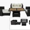OUTFLEXX Lounge-Set, 5 Personen, Braun, Polyrattan, Inkl. Loungetisch, Wasserfeste Kissenbox -Ausgewählte Gartenmöbelgeschäfte 1 1298 BOX D.jpg