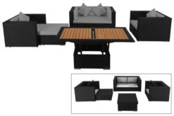 OUTFLEXX Loungemöbel-Set, 5 Personen, Schwarz, Polyrattan, Inkl. Loungetisch, Wasserfeste Kissenbox -Ausgewählte Gartenmöbelgeschäfte 1 1299 BOX D.jpg