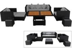 OUTFLEXX Loungemöbel-Set, Schwarz, Polyrattan, Für 6 Personen, Inkl. Loungetisch, Wasserfeste Kissenbox -Ausgewählte Gartenmöbelgeschäfte 1 1302 BOX D.jpg