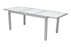 VILLANA Ausziehtisch, Silber/weiß, Alu/Sicherheitsglas, 160/220x90 Cm, Flügelmechanismus -Ausgewählte Gartenmöbelgeschäfte 1 13395 2.jpg
