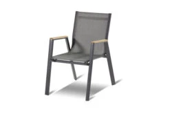 HARTMAN Aruba Stapelsessel, Xerix/anthrazit, Alu/Textilene, Mit Armlehnen Aus Teak