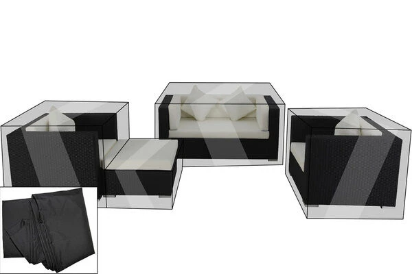 OUTFLEXX Premium Abdeckhauben Set Für Lounge TheBox-A/-D: 1298/ 1299/ 16066, Schwarz, Wasserbeständig 3 OUTFLEXX Premium Abdeckhauben Set Für Lounge TheBox-A/-D: 1298/ 1299/ 16066, Schwarz, Wasserbeständig