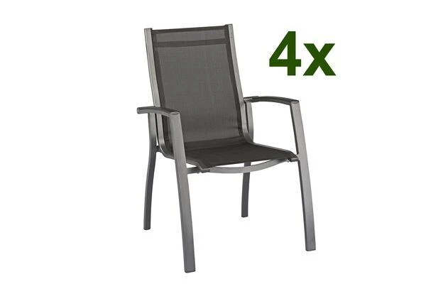 Kettler Altura 4er-Set Stapelsessel, Anthrazit/anthrazit, 0302102-7100 3 Kettler Altura 4er-Set Stapelsessel, Anthrazit/anthrazit, 0302102-7100