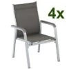 Kettler BasicPlus 4er-Set Stapelsessel, Silber/anthrazit, 0301205-0000