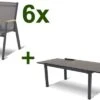 HARTMAN Esstischgarnitur, Xerix-anthrazit, Alu/HPL, 260/160x90 Cm, 6 Sessel