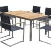 OUTFLEXX Set, Schwarz, Edelstahl/Teak, Tisch 180/240 X 100 Cm, 6 Stapelstühle Gepolstert -Ausgewählte Gartenmöbelgeschäfte 1 14137.jpg