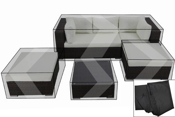 OUTFLEXX Premium Abdeckhauben Set Für Lounge: 7765-BOX-B, Schwarz, Wasserbeständig 3 OUTFLEXX Premium Abdeckhauben Set Für Lounge: 7765-BOX-B, Schwarz, Wasserbeständig