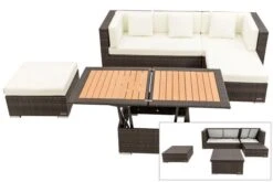 OUTFLEXX Loungemöbel-Set, Braun Marmoriert, 5 Pers, Polyrattan, Wasserfeste Kissenbox, Inkl. Loungetisch -Ausgewählte Gartenmöbelgeschäfte 1 16068 BOX D.jpg