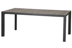 SIENA GARDEN Silva Diningtisch, Anthrazit/washed Grey, Alu/Keramik, 180x100cm