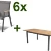 HARTMAN Aruba Esstischgruppe, Xerix/natur, Alu/FSC-Teak, 6 Stapelsessel, 150/210x90cm -Ausgewählte Gartenmöbelgeschäfte 1 16992.jpg