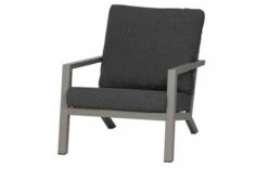 SIENA GARDEN Belia Loungesessel, Matt-silber, Aluminium, 79x91x81 Cm, Inkl. Polster Dunkelgrau