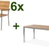 OUTFLEXX Esstischgarnitur, Edelstahl / FSC-Teakholz, Tisch 150 X 80 Cm, 6 Stapelsessel 1 OUTFLEXX Esstischgarnitur, Edelstahl / FSC-Teakholz, Tisch 150 X 80 Cm, 6 Stapelsessel -Ausgewählte Gartenmöbelgeschäfte 1 17266.jpg