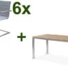 OUTFLEXX Esstischgarnitur, Edelstahl / FSC-Teak, Tisch 150x80cm, 6 Freischwinger Padded, Silber -Ausgewählte Gartenmöbelgeschäfte 1 17271.jpg