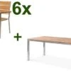OUTFLEXX Esstischgarnitur, Edelstahl / FSC-Teak, Tisch 180 X 90 Cm, 6 Stapelsessel 2 OUTFLEXX Esstischgarnitur, Edelstahl / FSC-Teak, Tisch 180 X 90 Cm, 6 Stapelsessel -Ausgewählte Gartenmöbelgeschäfte 1 17281.jpg