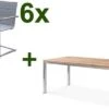 OUTFLEXX Esstischgarnitur, Edelstahl / FSC-Teak, Tisch 180 X 90 Cm, 6 Freischwinger Padded, Silber -Ausgewählte Gartenmöbelgeschäfte 1 17286.jpg