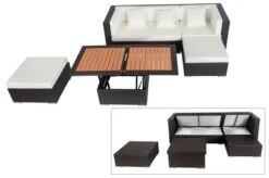 OUTFLEXX Loungemöbel-Set, Braun, Polyrattan, 5 Personen, Wasserfeste Kissenbox, Inkl. Loungetisch -Ausgewählte Gartenmöbelgeschäfte 1 18227 BOX D.jpg