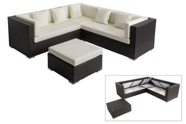 OUTFLEXX Loungemöbel-Set, Braun, Polyrattan, 6 Personen, Wasserfeste Kissenbox 3 OUTFLEXX Loungemöbel-Set, Braun, Polyrattan, 6 Personen, Wasserfeste Kissenbox
