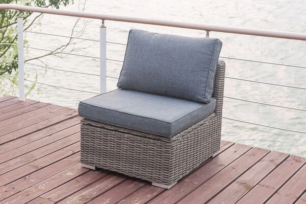 OUTFLEXX Mittelelement, Grau, Polyrattan, 70 X 82 X 70 Cm, Verstellbare Sitzfläche, Wasserfeste Kissenbox 4 OUTFLEXX Mittelelement, Grau, Polyrattan, 70 X 82 X 70 Cm, Verstellbare Sitzfläche, Wasserfeste Kissenbox – Bild 2
