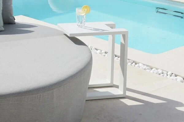 OUTFLEXX Beistelltisch, Weiß, Aluminium, 48 X 32 X 53 Cm, U-Form 3 OUTFLEXX Beistelltisch, Weiß, Aluminium, 48 X 32 X 53 Cm, U-Form