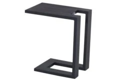 HARTMAN Tim Beistelltisch, Schwarz, Aluminium, 30x50cm, Perfekt Für Liegen