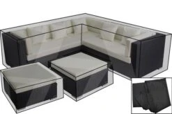 OUTFLEXX Premium Abdeckhaubenset, Für Lounge TheBox-B: 18229/ 18230/ 18231/ 16069, Schwarz, Wasserbeständig