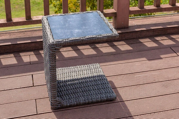 OUTFLEXX Beistelltisch, Grau, Polyrattan, 45 X 45 X 50 Cm, Tischplatte Spraystone, Innenliegend 3 OUTFLEXX Beistelltisch, Grau, Polyrattan, 45 X 45 X 50 Cm, Tischplatte Spraystone, Innenliegend